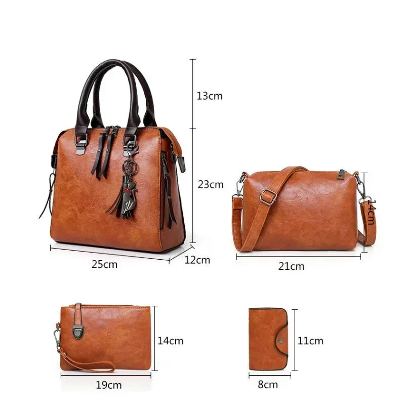 Kit Premium em Couro Genuino - Bolsa + Carteira + Carteira de Mão + Necessaire de Brinde - Image 11