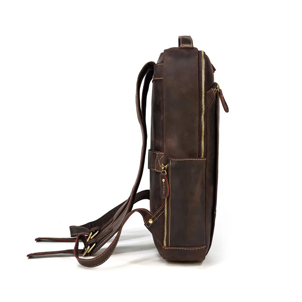 Mochila de Couro Impermeável Múltiplas Funções - Image 4