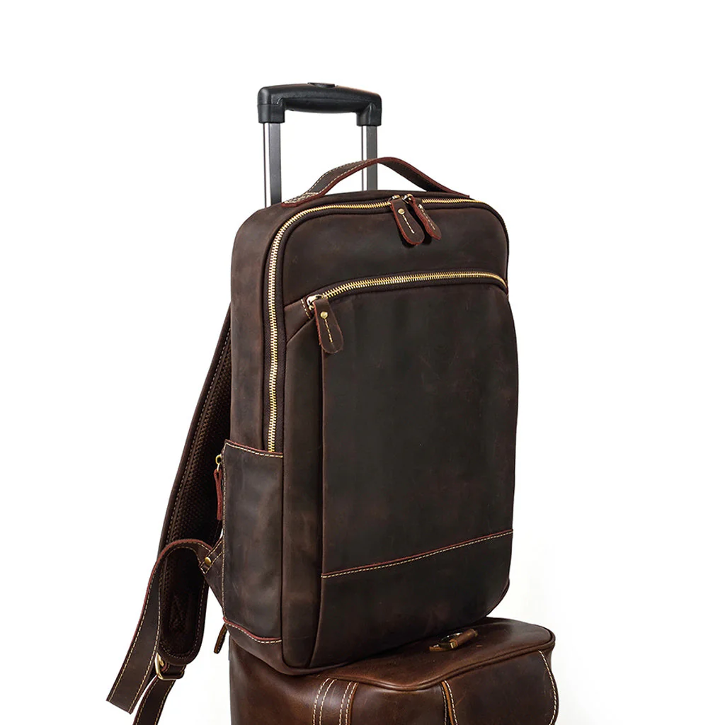 Mochila de Couro Impermeável Múltiplas Funções - Image 5