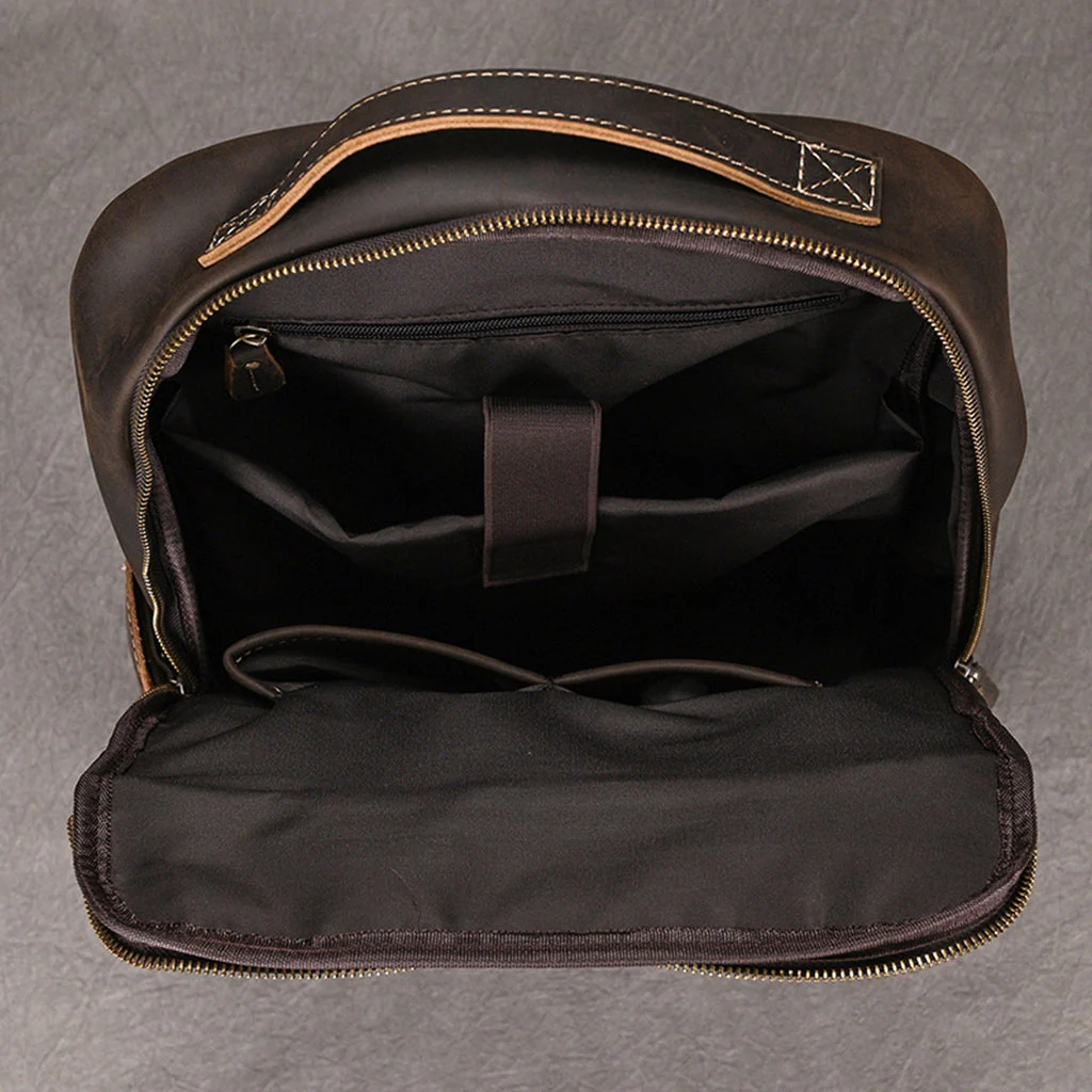 Mochila de Couro Impermeável Múltiplas Funções - Image 8