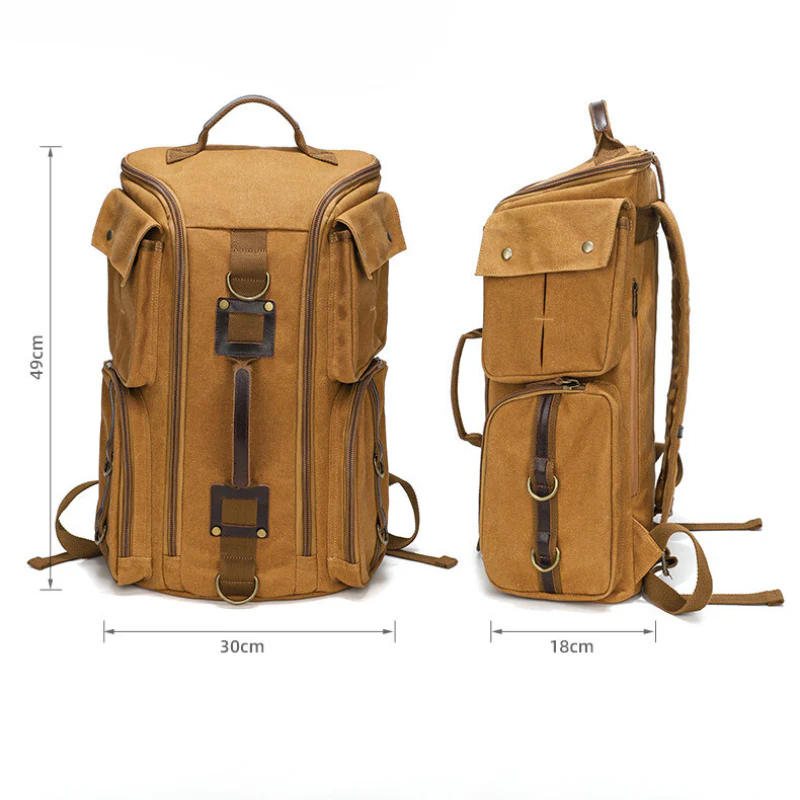 Mochila de Viagem Masculina Retro - Impermeável - Image 8