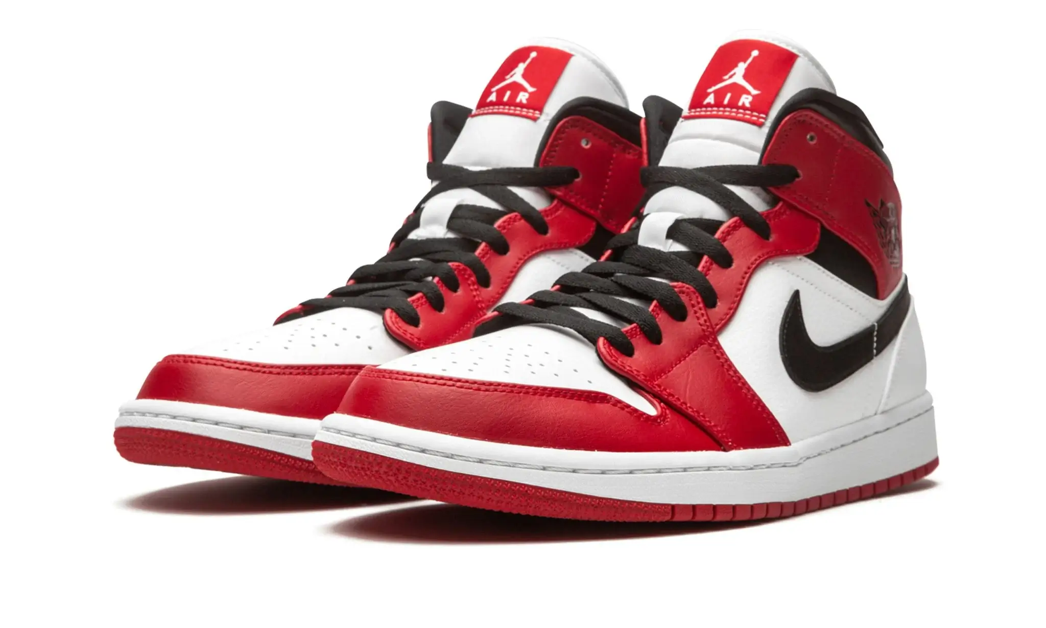 Tênis Air Jordan 1 Mid Feminino "Chicago White Heel" Vermelho / Branco - 554275-173 - Image 2