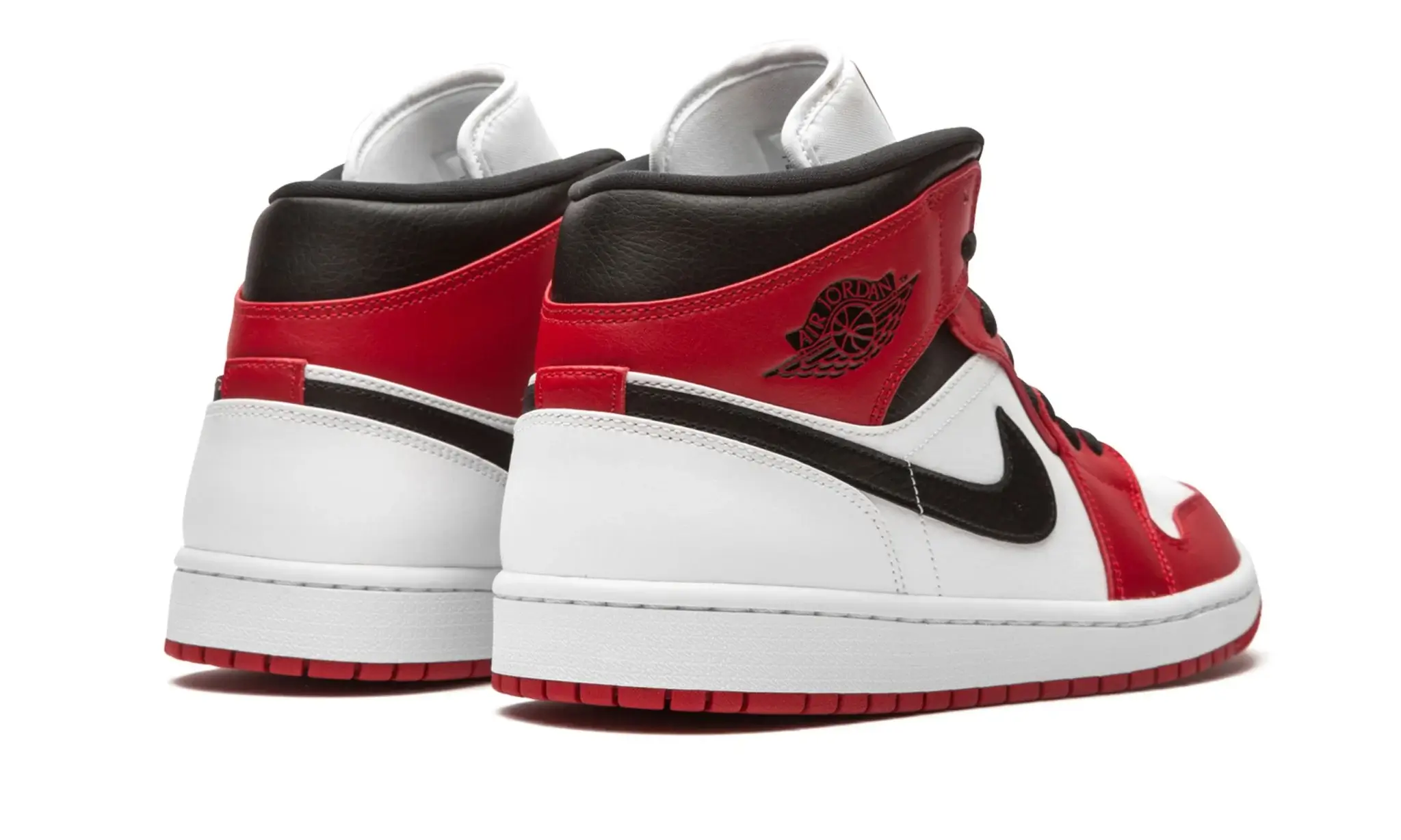 Tênis Air Jordan 1 Mid Feminino "Chicago White Heel" Vermelho / Branco - 554275-173 - Image 3