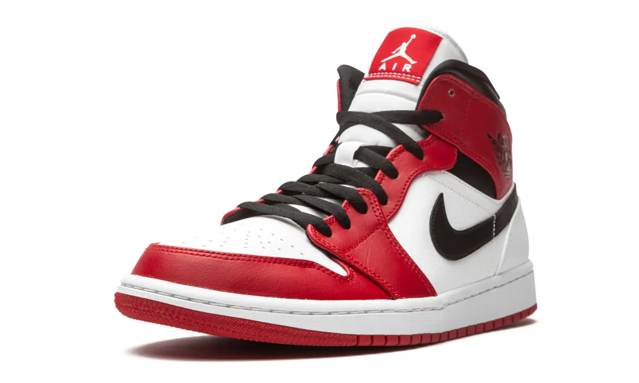 Tênis Air Jordan 1 Mid Feminino "Chicago White Heel" Vermelho / Branco - 554275-173 - Image 4