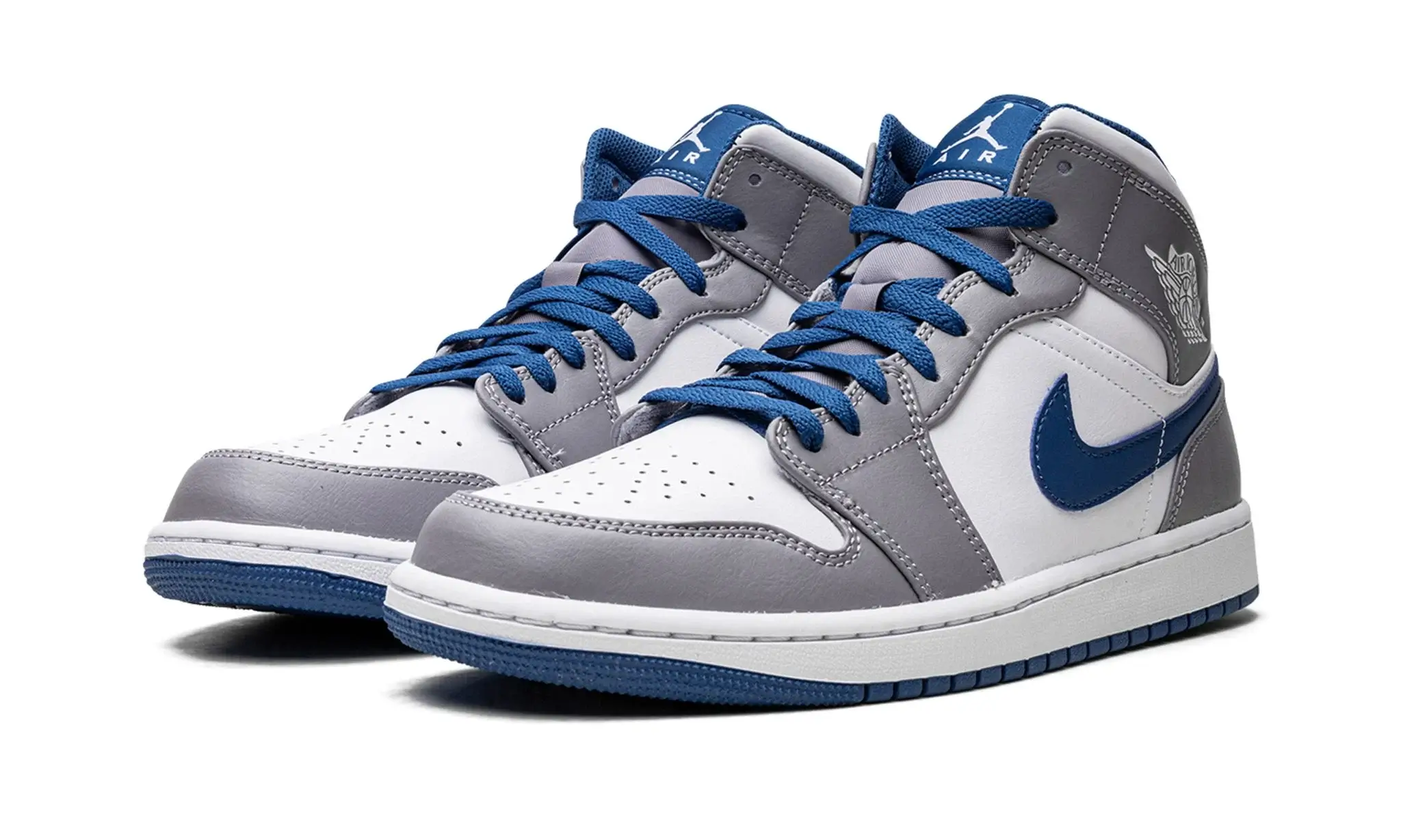 Tênis Air Jordan 1 Mid Masculino "True Blue" Cinza / Azul - DQ8426-014 - Image 2