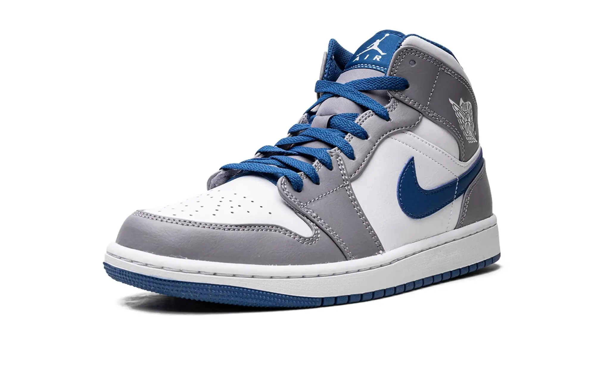 Tênis Air Jordan 1 Mid Masculino "True Blue" Cinza / Azul - DQ8426-014 - Image 4